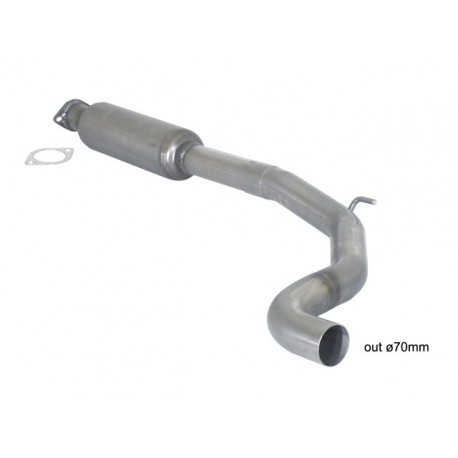 Stainless steel centre silencer - Oversized exhaust pipe ABARTH GRANDE PUNTO 1.4 TJET (114KW) Ø70MM 10/2007 - Today