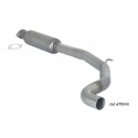 Stainless steel centre silencer - Oversized exhaust pipe ABARTH GRANDE PUNTO 1.4 TJET (114KW) Ø70MM 10/2007 - Today