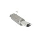 Silencieux arrière en inox 1 sortie ovale 110mm Peugeot 206 1.1 (40/44KW) - 1.4 (55KW) 2000 - 2009