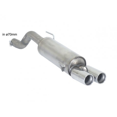 Stainless steel rear silencer with round tail pipe 2x80 mm staggered Abarth Evo 1.4 TURBO MULTIAIR (120KW)Ø70MM 10/2009 - Today