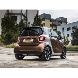 Échappement arrière en inox 2 sorties 70mm SMART FORTWO 0.9 (66KW) 2014 - AUJOURD'HUI
