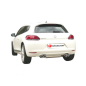 Silencieux arrière duplex Volkswagen Scirocco(1K8) 1.4TSI (90KW) 2008 - 2014 en inox sorties rondes 80 mm décalées